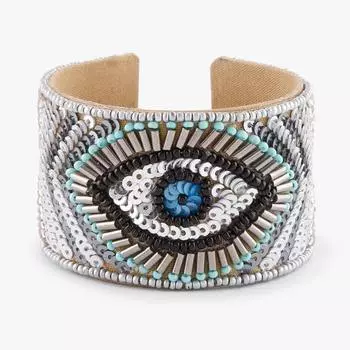 Браслет из бисера, Beaded White Eye Bracelet, произв. MYINDIA