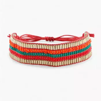 Браслет из бисера регулируемый Antique, Handmade, произв. MYINDIA