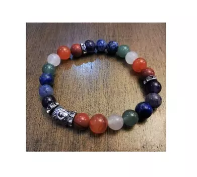 Браслет с камнями для 7 чакр, 7 Chakra Stone Bracelet - Premium, произв. Kalyan Puja