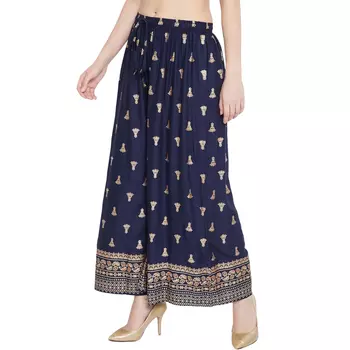 Брюки Палаццо прямого покроя с эластичной талией, Straight Fit Palazzo with Elasticated Waist, произв. AJIO