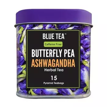 Чай из Клитории и Ашваганды (15 пак, 1,65 г), Butterfly Pea Ashwagandha Herbal Tea, произв. Blue Tea