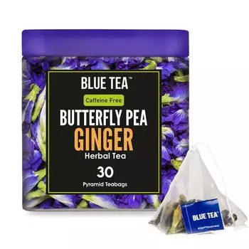 Чай из Клитории и Имбиря (30 пак, 1,65 г), Butterfly Pea Ginger Herbal Tea, произв. Blue Tea