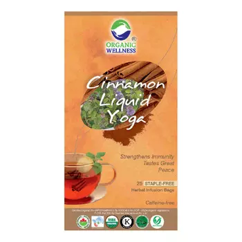 Чай с Корицей Жидкая йога (25 пак, 1.30 г), Cinnamon Liquid Yoga Tea, произв. Organic Wellness