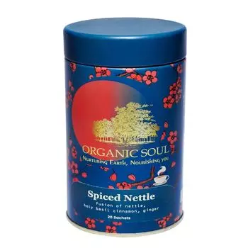 Чай с Крапивой, Тулси, Корицей и Имбирем (20 пак, 2 г), Spiced Nettle, произв. Organic Soul