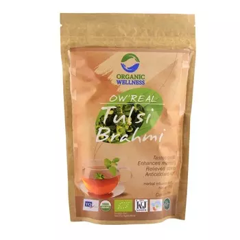 Чай с Тулси и Брахми (100 г), Real Tulsi Brahmi Tea, произв. Organic Wellness