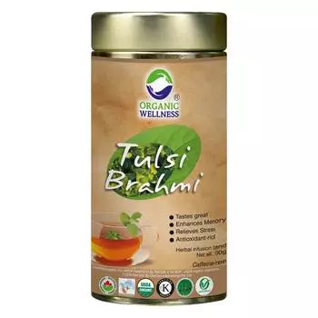 Чай с Тулси и Брахми (100 г), Tulsi Brahmi Tea, произв. Organic Wellness