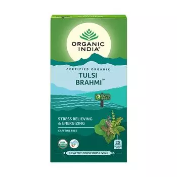 Чай с Тулси и Брахми (25 пак, 1,74 г), Tulsi Brahmi Tea, произв. Organic India