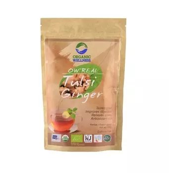 Чай с Тулси и Имбирём (100 г), Real Tulsi Ginger Tea, произв. Organic Wellness