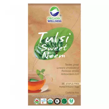 Чай с Тулси и Листьями Карри (25 пак, 1.55 г), Tulsi Sweet Neem Tea, произв. Organic Wellness