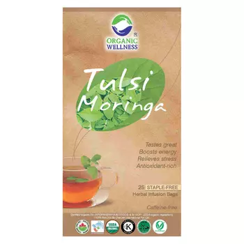 Чай с Тулси и Морингой (25 пак, 1.55 г), Real Tulsi Moringa Tea, произв. Organic Wellness