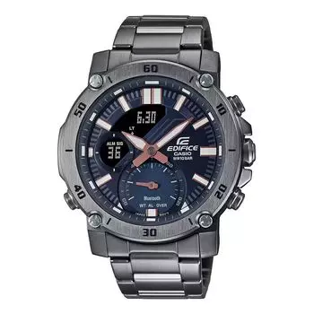 Часы черные с подключением по Bluetooth мужские, Black Bluetooth Connect Men's Watch, произв. Casio