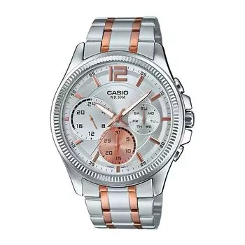 Часы двухцветные мужские с несколькими циферблатами, Two-Tone Multi-Dial Men's Watch, произв. Casio