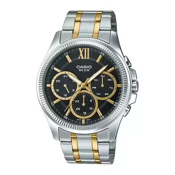 Часы двухцветные с несколькими циферблатами мужские, Two-Tone Multi-Dial Men's Watch, произв. Casio