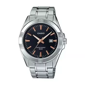 Часы мужские аналоговые серебристые, Silver Analog Men's Watch, произв. Casio