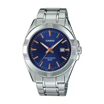 Часы мужские серебристые аналоговые, Silver Analog Men's Watch, произв. Casio