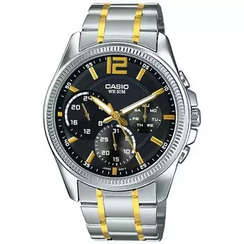 Часы с несколькими циферблатами двухцветные мужские, Two-Tone Multi-Dial Men's Watch, произв. Casio