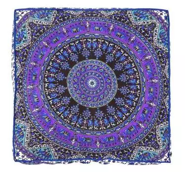 Чехол для напольной подушки, Floor Pillow Cover Purple With White, Handmade, произв. MYINDIA