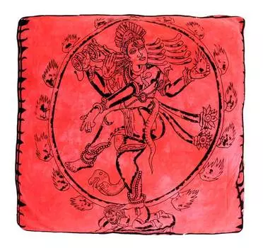 Чехол для напольной подушки, Floor Pillow Cover Red And Black, Handmade, произв. MYINDIA