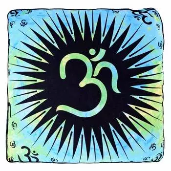 Чехол для напольной подушки, Floor Pillow Cover Blue With Green, Handmade, произв. MYINDIA