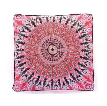 Чехол для напольной подушки, Floor Pillow Cover Pink With White, Handmade, произв. MYINDIA