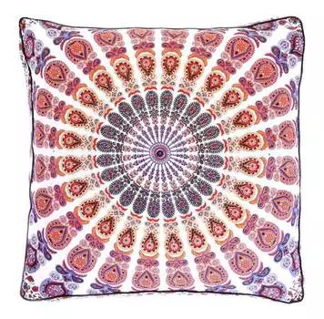 Чехол для напольной подушки, Floor Pillow Cover Red and Purple Mandala, Handmade, произв. MYINDIA