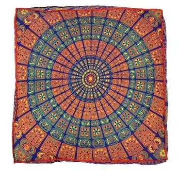 Чехол для напольной подушки, Floor Pillow Cover Purple And Orange, Handmade, произв. MYINDIA