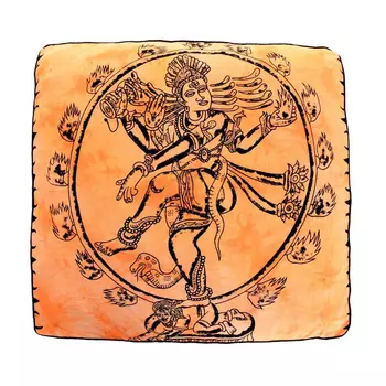 Чехол для напольной подушки, Floor Pillow Cover Orange, Handmade, произв. MYINDIA