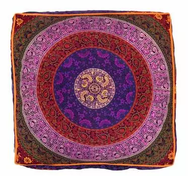 Чехол для напольной подушки, Floor Pillow Cover Red And Pink Circle Handmade, произв. MYINDIA