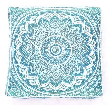 Чехол для напольной подушки, Floor Pillow Cover Light Blue, Handmade, произв. MYINDIA