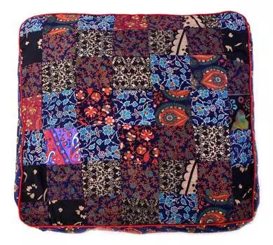 Чехол для напольной подушки, Floor Pillow Cover Patchwork Dark, Handmade, произв. MYINDIA