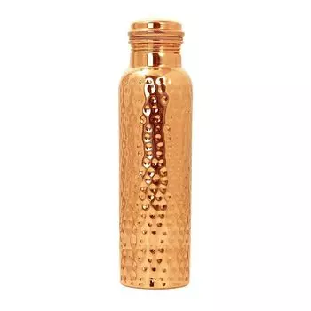 Чеканная медная бутылка для воды (1 л), Hammered Copper Water Bottle, произв. Treasure