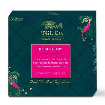 Черный чай с Розой для сияния кожи (16 пак, 2 г), Rose Glow Tea, произв. TGL Co.