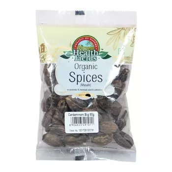 Черный Кардамон цельный (50 г), Organic Cardamom Big, произв. Health Fields