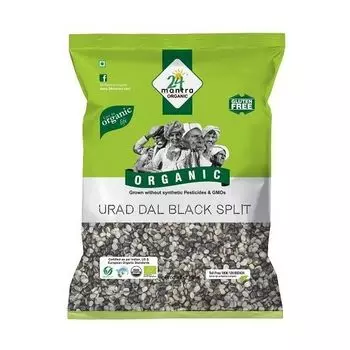 Черный Урад Дал колотый (500 г), Urad Dal Black Split, произв. 24 Mantra Organic