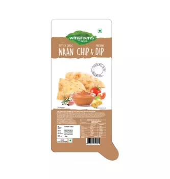 Чесночные чипсы с соусом Макхани (80 г), Butter Garlic Naan Chips With Makhani Dip, произв. Wingreens Farms