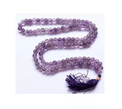 Чётки из Аметиста (108 шариков), Amethyst Mala, произв. Kalyan Puja