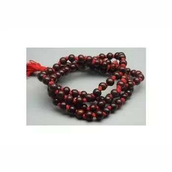 Чётки из Красного Сандала (108 шариков), Red Sandalwood Chandan Mala 100% Pure, произв. Kalyan Puja