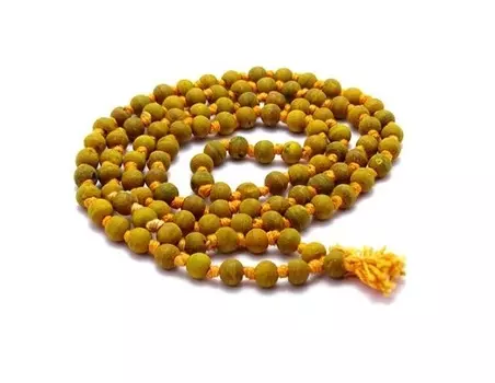 Чётки из Куркумы (108 шариков), Haldi Mala, произв. Kalyan Puja