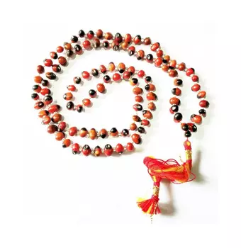 Чётки из семян Чёточника Молитвенного, Chirmi Gunja Mala Natural, произв. Kalyan Puja