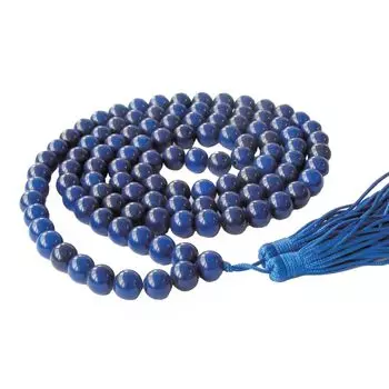 Чётки из Синего Агата: для гармонизации Сатурна (108 шариков), Blue Hakik (Agate) Mala For Rahu Nivaran, произв. Kalyan Puja