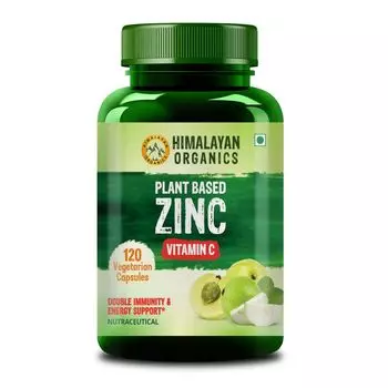 Цинк на растительной основе и Витамин С (120 кап), Plant Based Zinc Vitamin C, произв. Himalayan Organics
