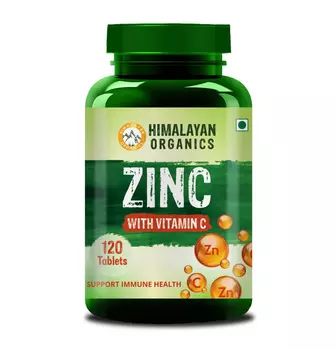 Цинк с Витамином С (120 таб), Zinc with Vitamin C, произв. Himalayan Organics