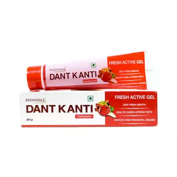 Дант Канти Фреш Актив: зубная паста-гель (80 г), Dant Kanti Fresh Active Gel Toothpaste, произв. Patanjali