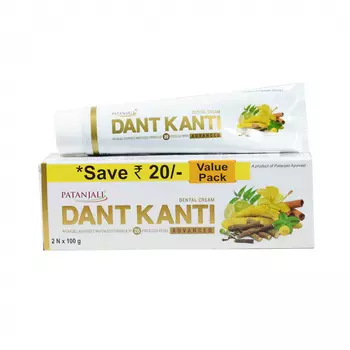 Дант Канти: зубная паста на основе 26 трав (200 г), Dant Kanti Advanced Toothpaste, произв. Patanjali