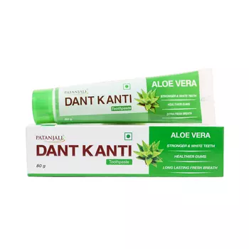 Дант Канти: зубная паста с Алоэ Вера (80 г), Dant Kanti Aloe Vera Toothpaste, произв. Patanjali