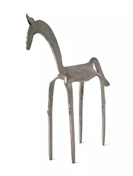 Декоративная металлическая лошадь большая, Никель, Iron Horse Nickel Big, произв. John Molly Decor&Gifts
