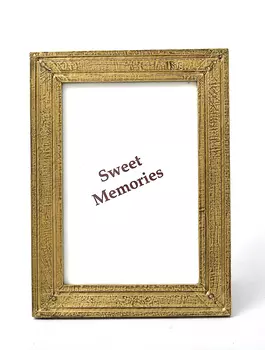 Деревянная фоторамка с металлическим покрытием 13х18см, Латунь, Wooden/Iron Photo Frame 5x7, произв. John Molly Decor&Gifts