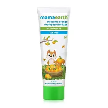 Детская апельсиновая зубная паста с Фторидом (50 г), Awesome Orange Toothpaste for Kids with Fluoride, произв. Mamaearth
