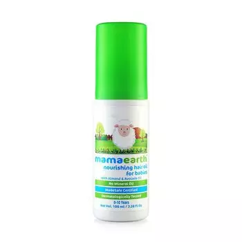 Детское питательное масло для волос с Миндалем и Авокадо (100 мл), Nourishing Hair Oil for Babies with Almond & Avocado, произв. Mamaearth