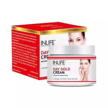 Дневной отбеливающий крем с Золотом (50 г), Day Gold Cream, произв. INLIFE